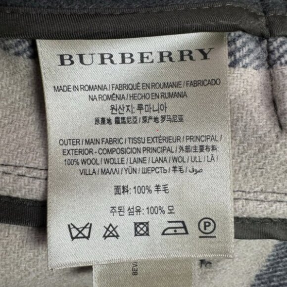 Burberry Brit Wool Toggle Duffle Coat Hood US2/XS Pine Green Nova Check Gold Zip - Picture 15 of 16